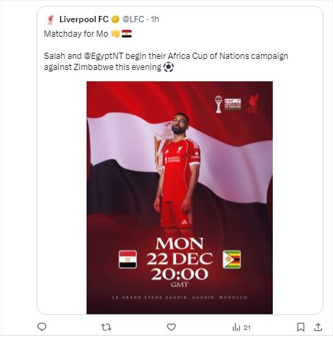 ليفربول يدعم محمد صلاح