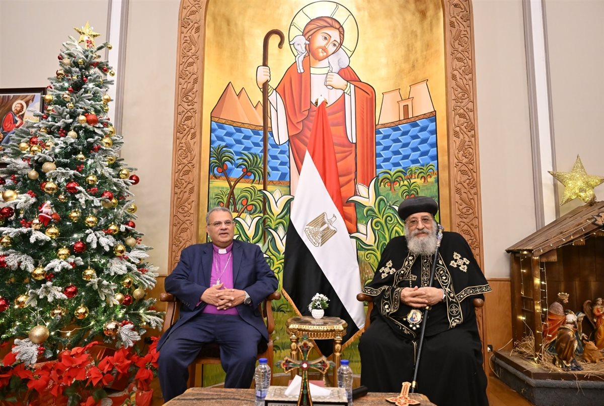 البابا تواضروس يستقبل القس أندريه زكي رئيس الطائفة الإنجيلية للتهتئة بعيد الميلاد المجيد