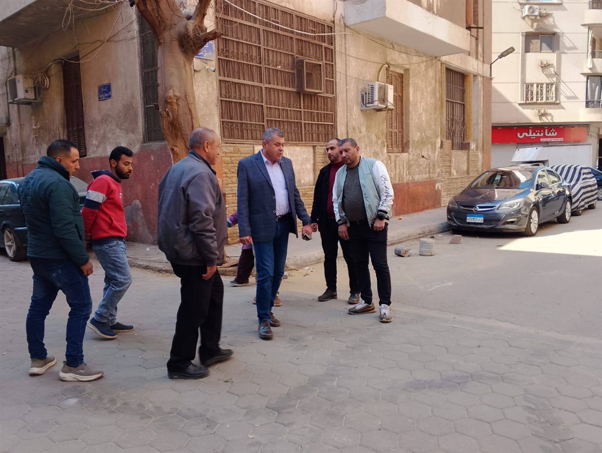 أعمال الرصف بشارع كنيسة الراهبات