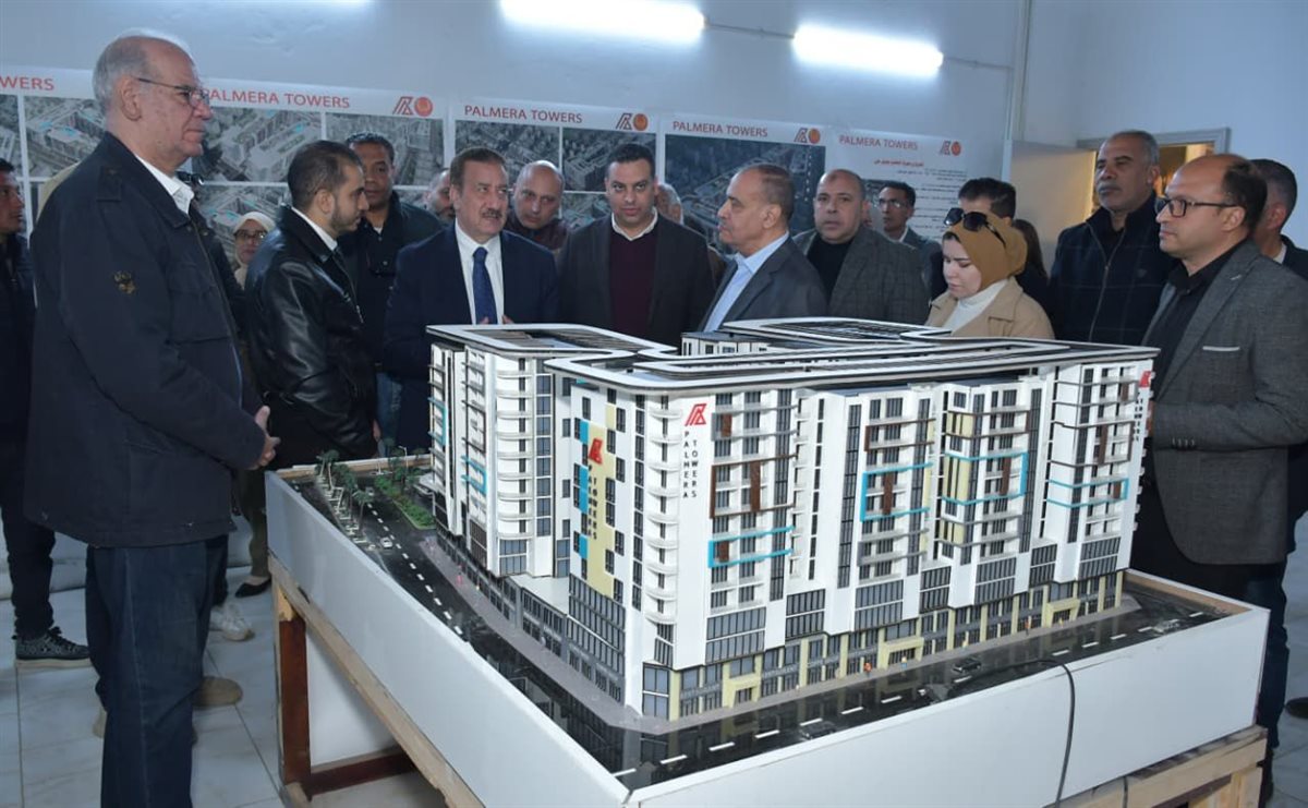 محافظ بورسعيد يتابع معدلات تنفيذ أبراج بالميرا بحي الضواحي