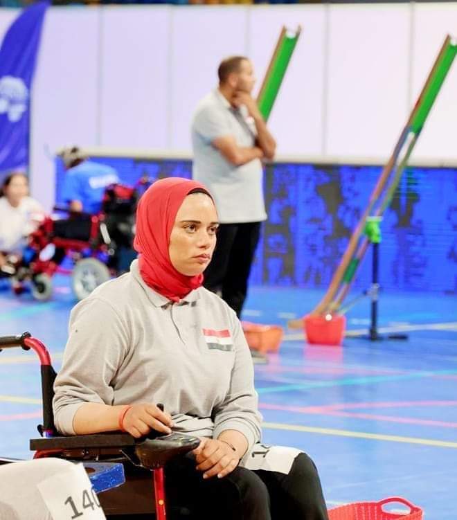 هناء علام بطلة البوتشيا البارالمبية