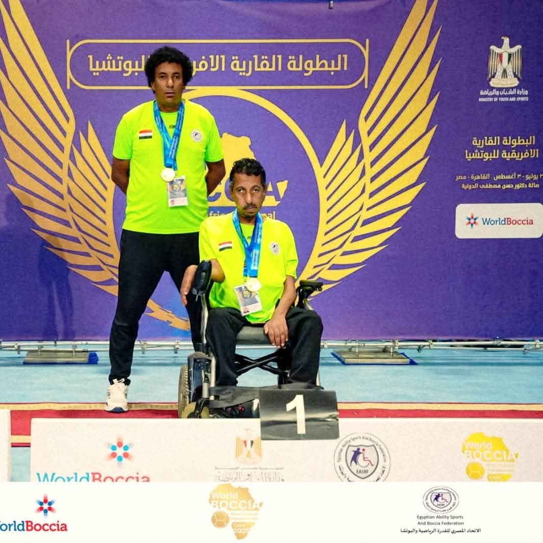سمير عبد المعز خضري بطل البوتشيا البارالمبي