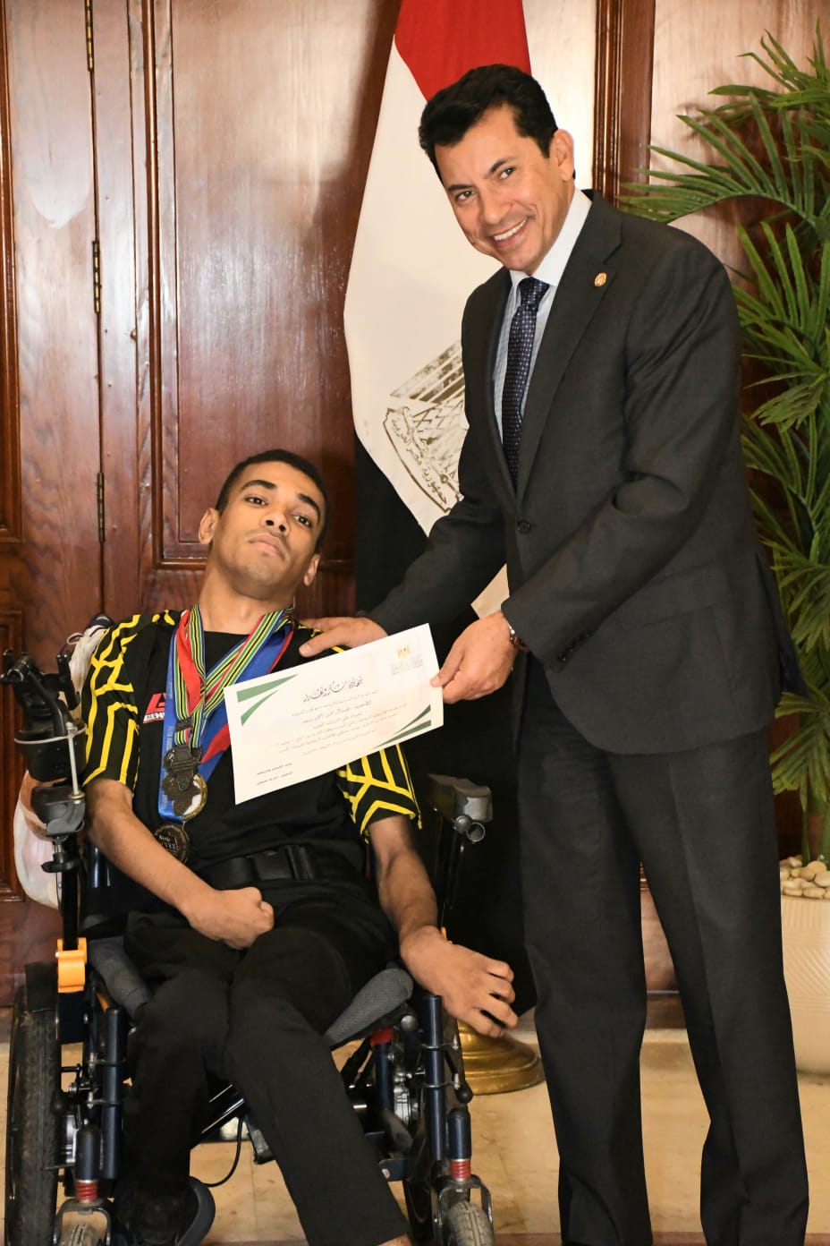 عبد الرحمن أحمد سعد بطل البوتشيا البارالمبي