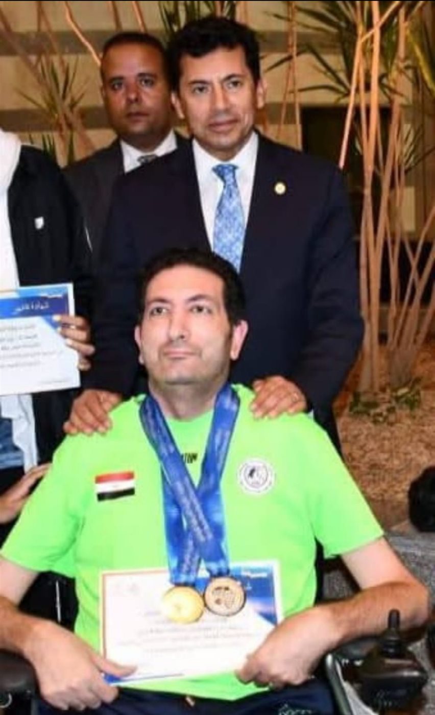 مصطفى أبو سعدة بطل البوتشيا البارالمبي