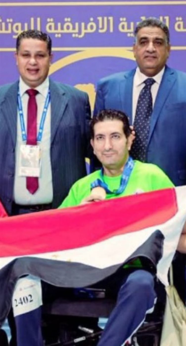 مصطفى أبو سعدة بطل البوتشيا البارالمبي