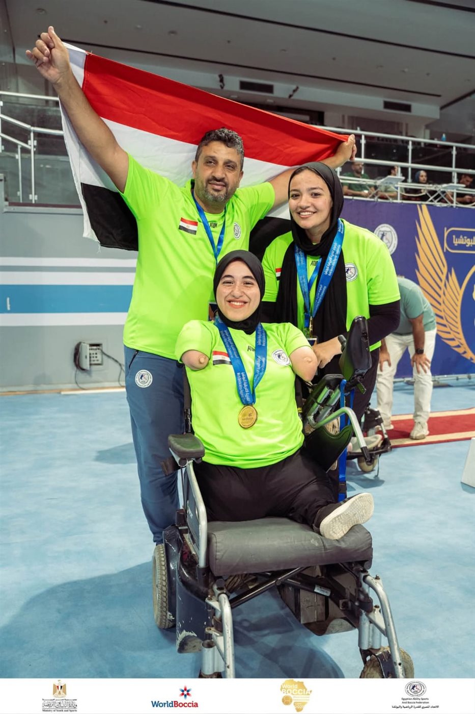 رحمة هشام بطلة البوتشيا البارالمبية