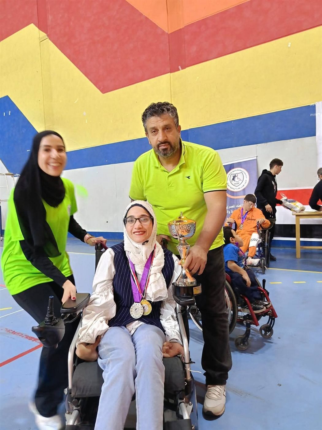 رحمة مصطفي بطلة البوتشيا البارالمبية