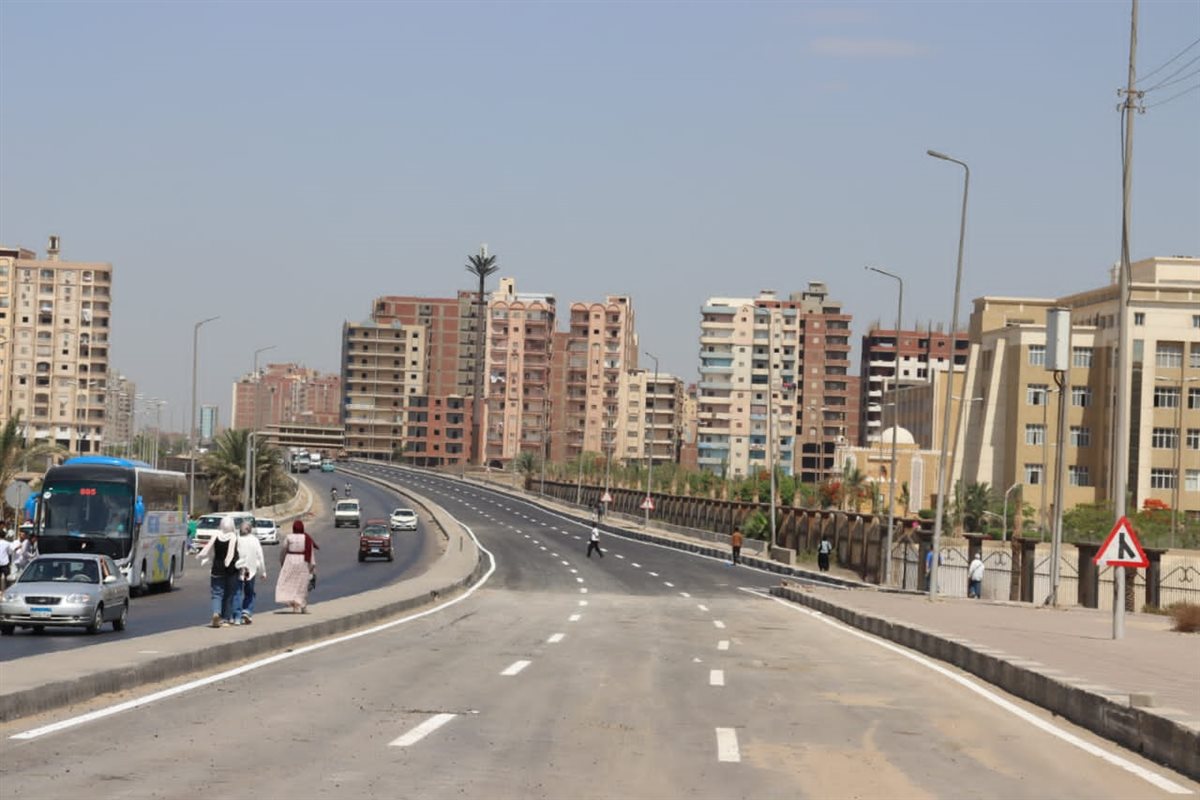 الطريق الزراعى بعد افتتاح الكوبرى