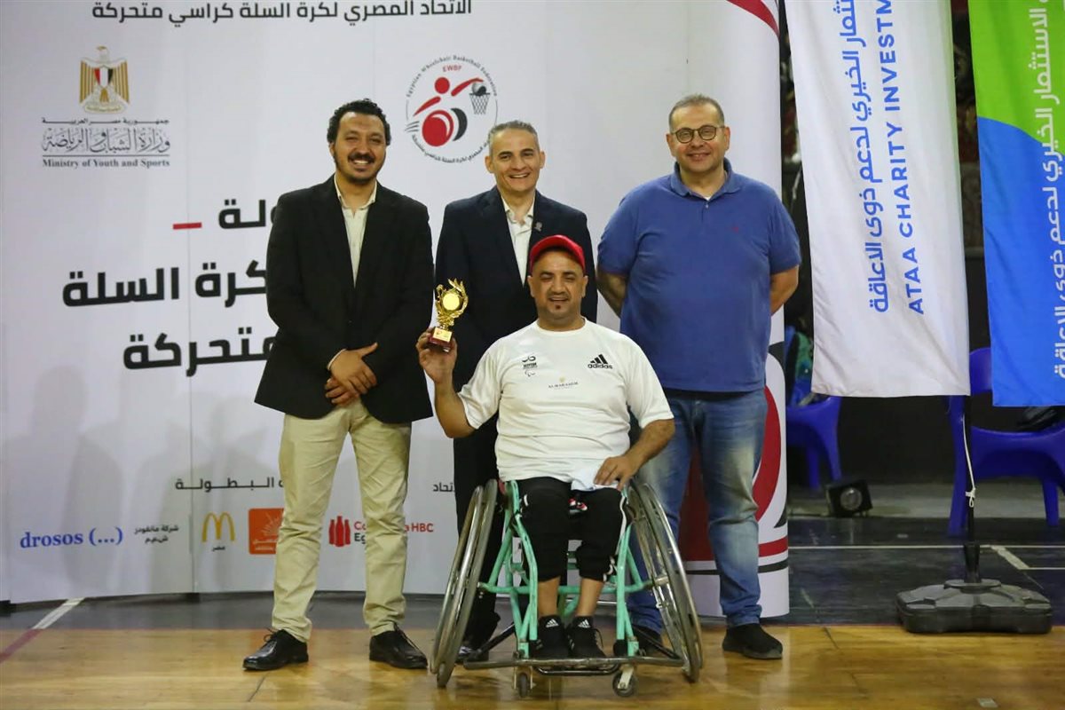 أحمد فتحي سعد، الشهير بـ«بيبو» بطل كرة السلة للكراسي المتحركة