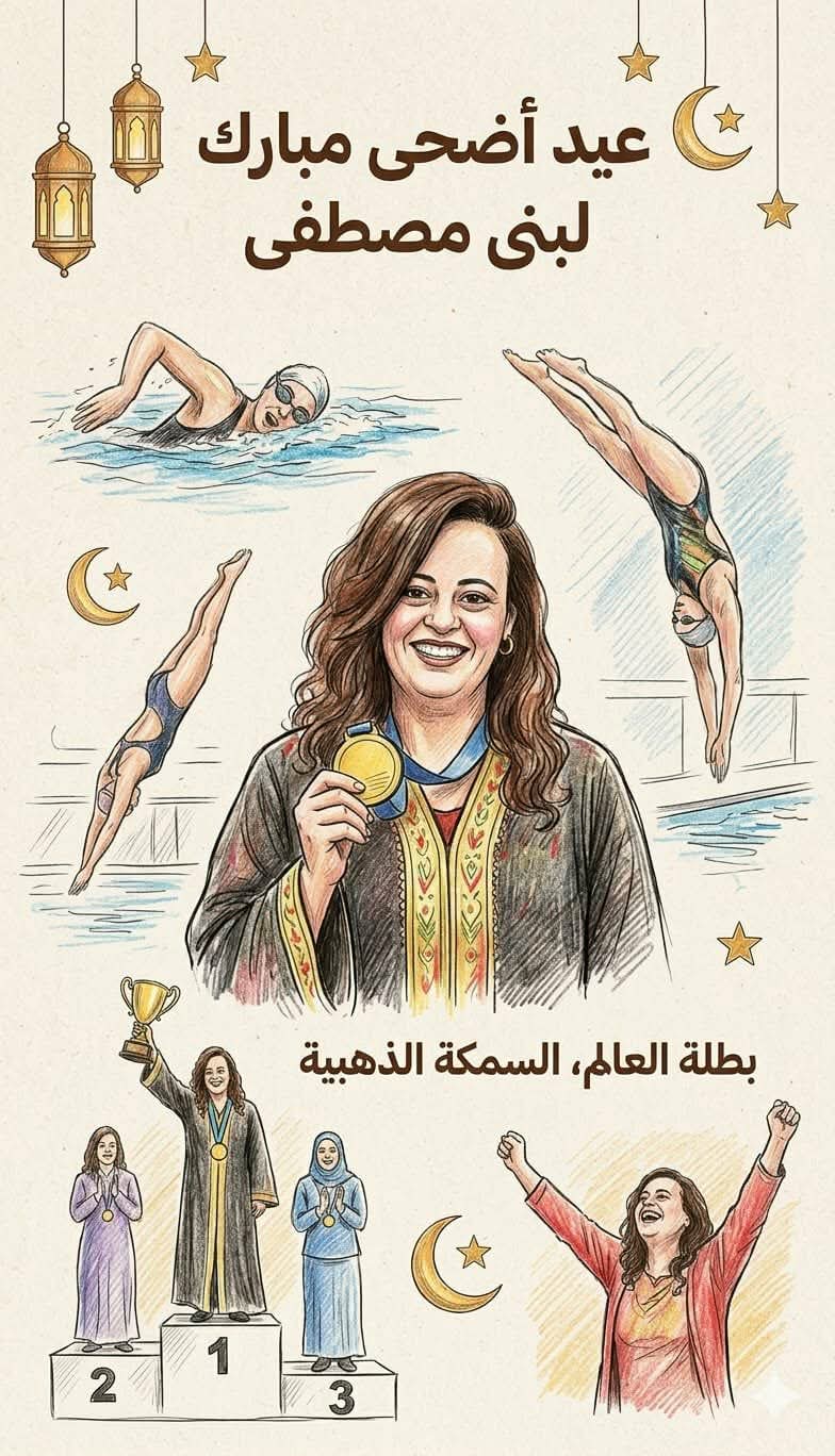لبنى مصطفى بطلة السباحة لذوي الاحتياجات الخاصة