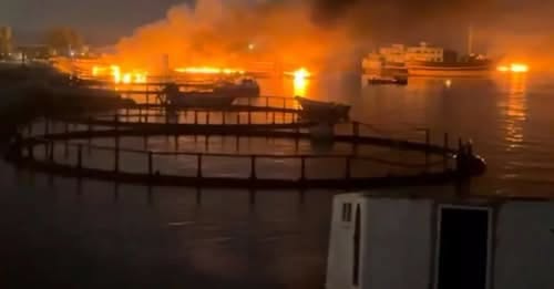 ميناء كوهستك جنوب إيران، بالقرب من مضيق هرمز، الذي تعرض للقصف الأمريكي بالأمس&nbsp;