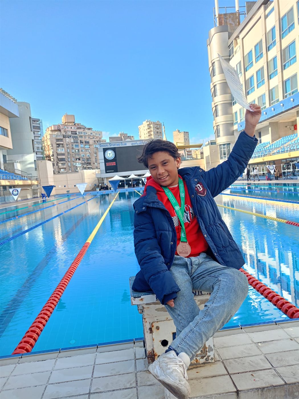 يوسف عمرو محمد عبد المجيد بطل السباحة لذوي الأحتياجات الخاصة