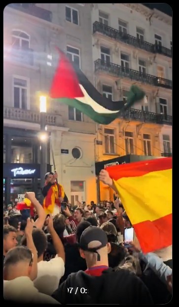 علم فلسطين في شوارع إسبانيا