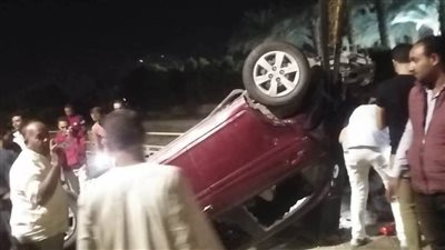 مصرع طالب جامعي وإصابة آخر في انقلاب سيارة ملاكي بالمنيا الجديدة 