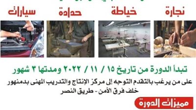 لمدة ثلاثة أشهر.. برنامج تدريبي لشباب محافظة البحيرة لتنمية مهاراتهم الحرفية 