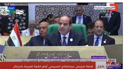 الرئيس السيسي يلتقي في الجزائر برئيس مجلس القيادة الرئاسي اليمني على هامش القمة العربية