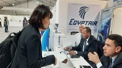 توافد ضيوف قمة المناخ على جناح مصر للطيران بالمنطقة الزرقاء بشرم الشيخ