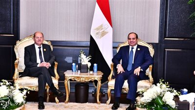 تفاصيل استقبال الرئيس السيسي للمستشار الألماني أولاف شولتز على هامش COP27