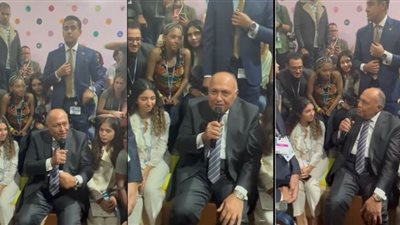 رئيس مؤتمر تغير المناخ يخاطب الشباب فى جناح الأطفال والشباب بمؤتمر 