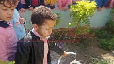 أطفال تزرع الأشجار بكفر الشيخ تفاعلًا مع مؤتمر المناخ