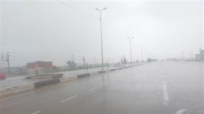 سقوط أمطار غزيرة على مدن ومراكز محافظة البحيرة