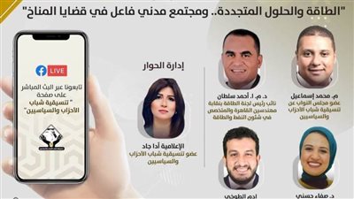 اليوم.. التنسيقية تناقش ملف الطاقة المتجددة ودور المجتمع المدني في قضايا المناخ