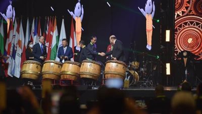 شريف مصطفى يلتقي رئيس إندونيسيا في افتتاح بطولة العالم للكونغ فو 