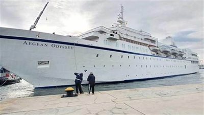 ميناء بورسعيد يستقبل السفينة AEGEAN ODYSSEY في رحلتها الثانية حاملة 364 سائحا