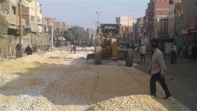 رصف الشوارع ومتابعة المشروعات الخدمية بمدن وقرى بني سويف