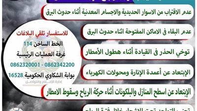  6 نصائح للمواطنين لمواجهة التقلبات الجوية بالمنيا