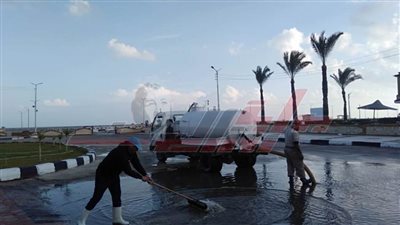 هطول أمطار غزيرة ببلطيم والمصيف بكفر الشيخ 