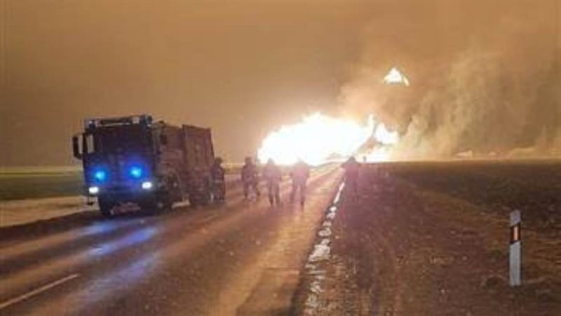 انفجار بخط الغاز