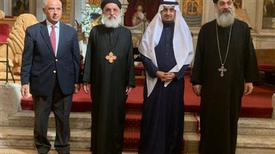 قنصل عام المملكة العربية السعودية بالإسكندرية يزور قيادات الكنيسة المرقسية 