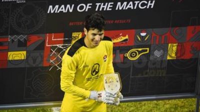 أحمد ميهوب حارس مرمى غزل المحلة يفوز بجائزة أفضل لاعب في مباراة الزمالك