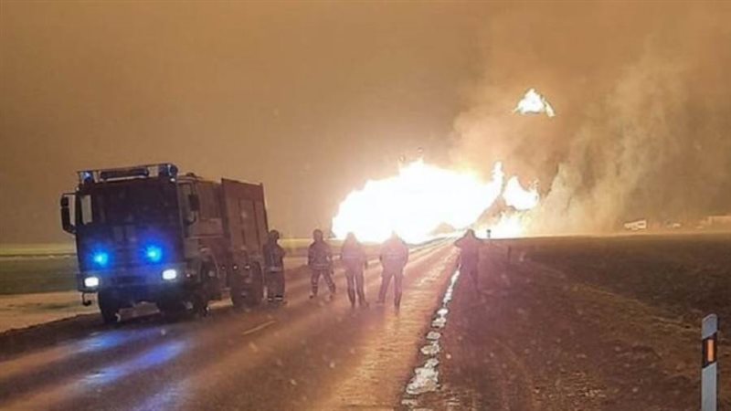 انفجار بخط غاز طبيعي