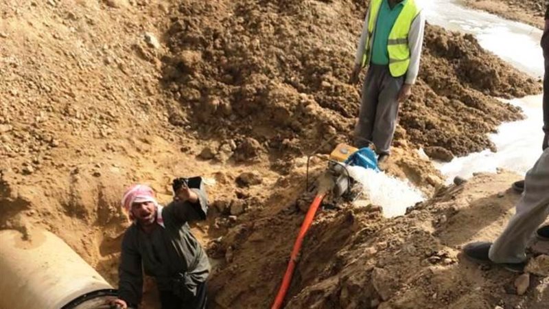 اصلاح خط الصرف بكوم