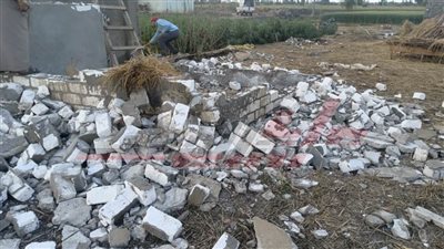 إزالة تعديات على الأراضي الزراعية والإشغالات بعدد من مدن وقرى كفر الشيخ