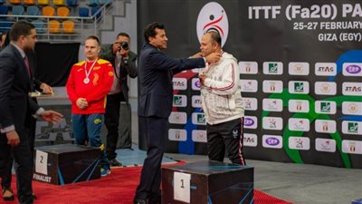 سيد يوسف: حضور الوزير حفزني للفوز بذهبية البطولة الدولية لتنس الطاولة البارالمبي