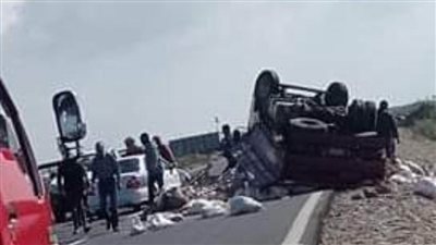 مصرع شخصين في حادث تصادم على طريق المطرية بورسعيد الجديد 