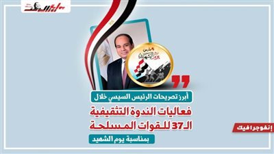 أبرز تصريحات الرئيس السيسي خلال فعاليات الندوة التثقيفية الـ37 للقوات المسلحة بمناسبة يوم الشهيد