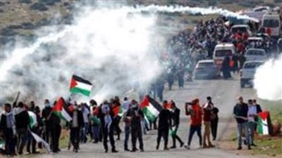  مواجهات بين الفلسطينيين وقوات الاحتلال الإسرائيلي في نابلس