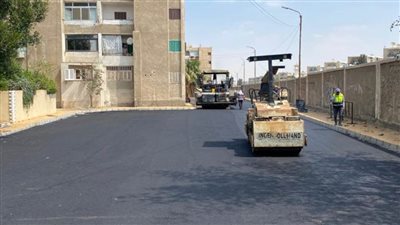 جهاز تعمير سيناء ينفذ أعمال الرصف والتطوير بمنطقة عمارات الإعلام 