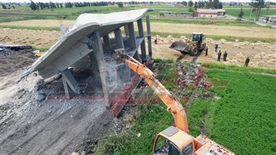 للمرة الثانية..إزالة التعديات على الأراضي الزراعية بالرياض ورافد الطريق الدولي بكفر الشيخ 