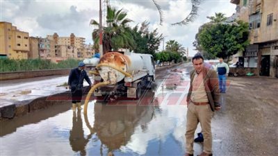 رفع المياه بمدن كفر الشيخ لتعرضها لهطول الأمطار  