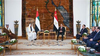 الرئيس السيسي يبحث مع شقيقه بن زايد تعزيز التعاون المُشترك بقصر الاتحادية 