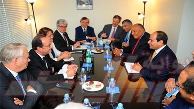 الرئيس السيسي يلتقي نظيره الفرنسي بالأمم المتحدة في نيويورك‎
