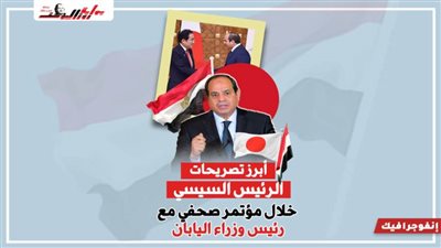 أبرز تصريحات الرئيس السيسي خلال مؤتمر صحفي مع رئيس وزراء اليابان