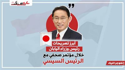 أبرز تصريحات رئيس وزراء اليابان خلال مؤتمر صحفي مع الرئيس السيسي