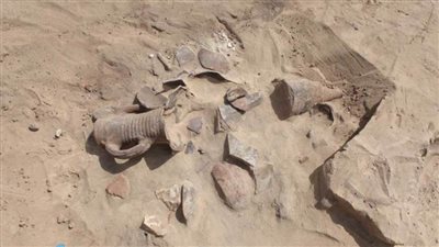 الكشف عن مجموعة من الأواني والأمفورات الرومانية بتل المسخوطة بالإسماعيلية