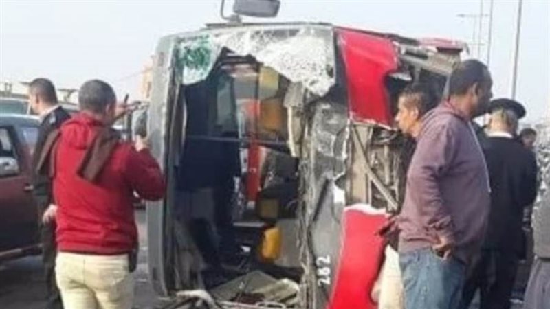 حادث انقلاب ميكروباص